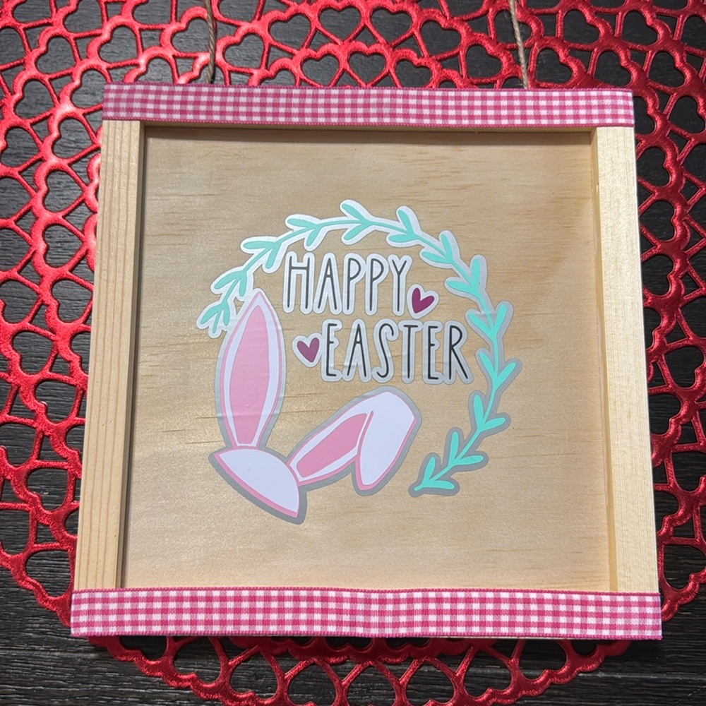 Handmade Happy Easter door sign